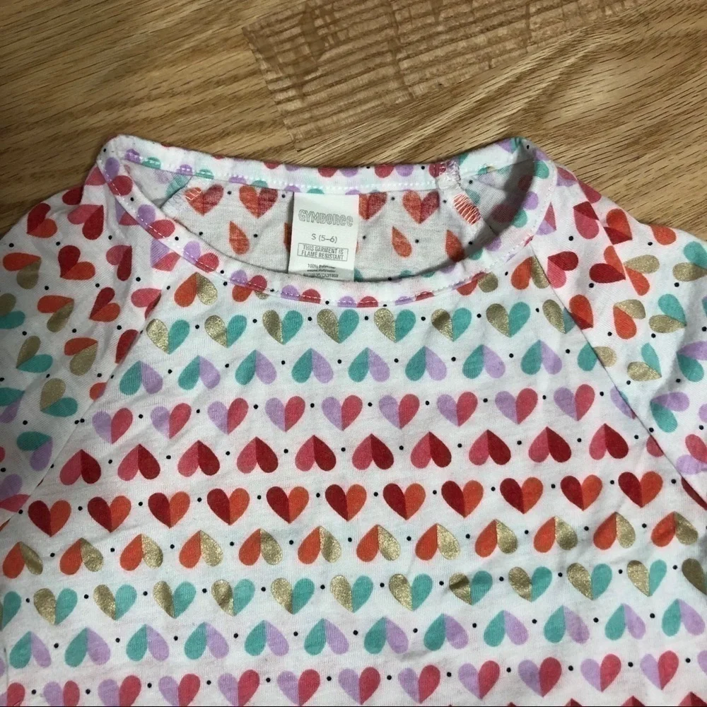 Gymboree Heart Print Shirt Dress Long Sleeve Small